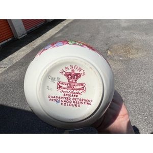 Mason Vintage Ironstone Red Fruit Basket Ginger Jar Vase 4-3/4" high